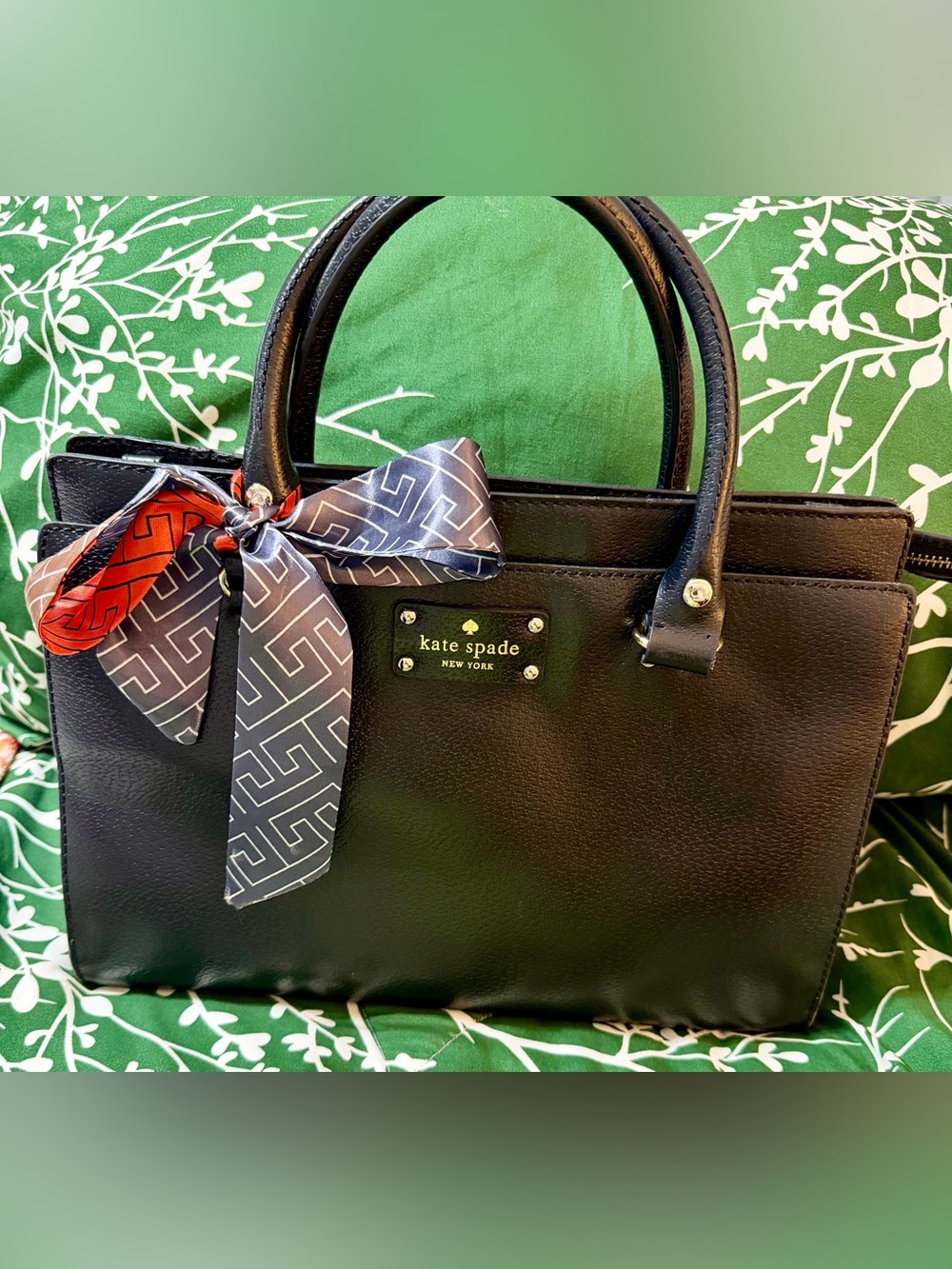 kate spade Black Leather Satchel with Gold Hardware(no crossbody strap) COA